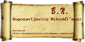 Bogosavljevics Nikodémusz névjegykártya